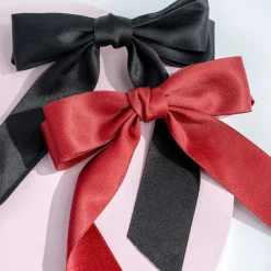Satin Hair Bow Duo Red & Black