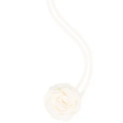 Satin Rose Brooch Small Off White