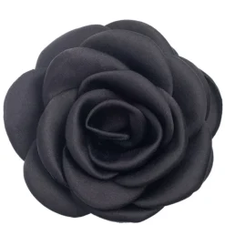 Satin Rose Hair Claw Black