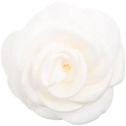 Satin Rose Hair Claw Off White