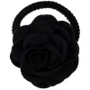 Satin Rose Hair Tie Black