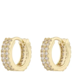 Seine Small Ring Earrings Gold Clear Onesize