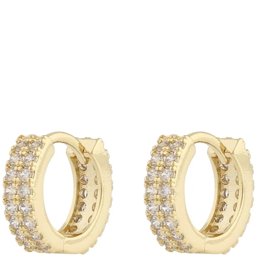 Seine Small Ring Earrings Gold Clear Onesize
