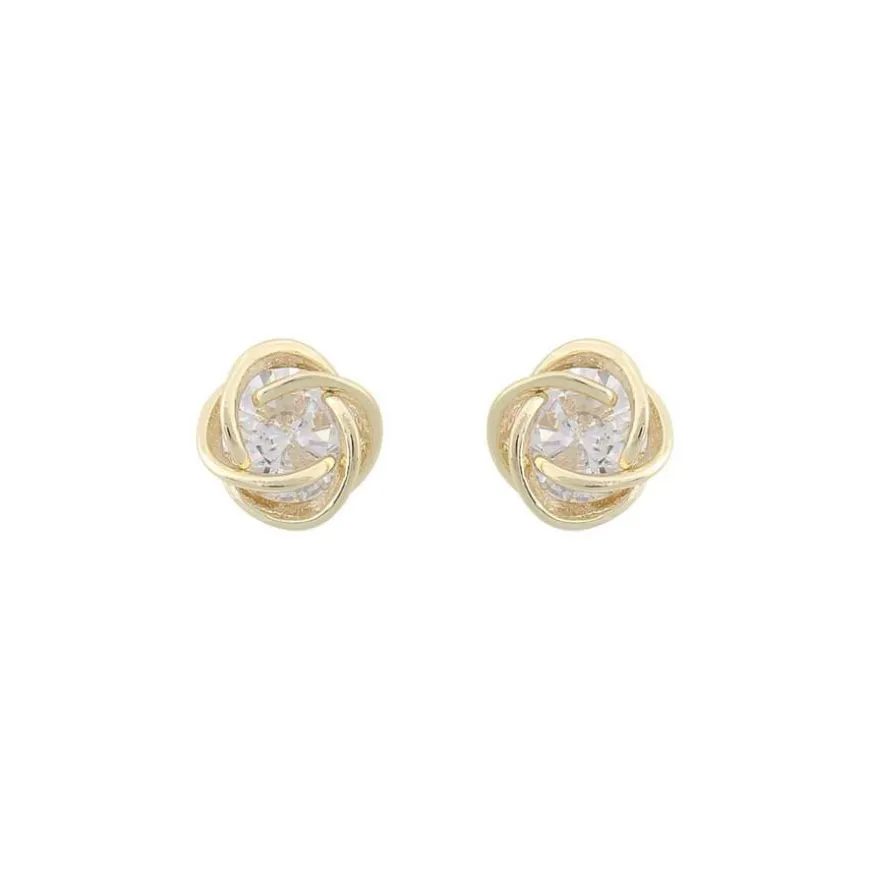 Sevilla Earring Gold/Clear 8mm
