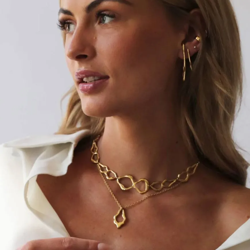 Signe Kragh X Sistie2ND Creoles Medium Gold Plated 46mm.