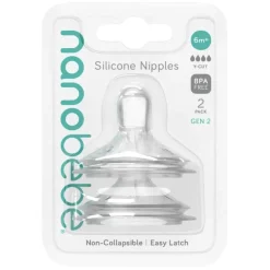 Silicone Bottle Nipples Y Cut 6m+ 2pcs