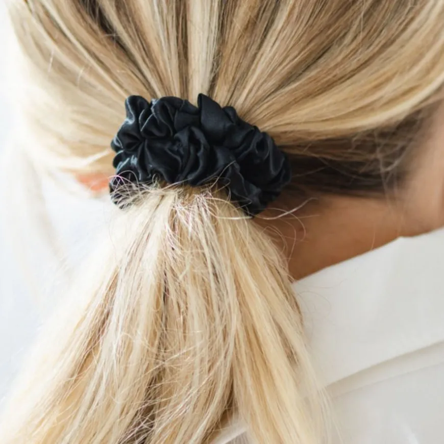 Silk Hair Tie Black