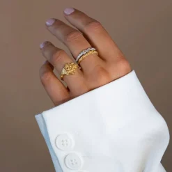 Silke X Sistie Ring Gold.Pl Recycled Silver Onesize