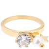 Single Crystal Ring With Charm Crystal Size 2
