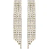 Siri Big Stone Tassle Earring Gold/Clear Onesize