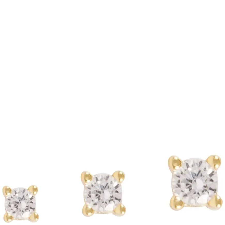 Siri Mini Earring Set Gold/Clear