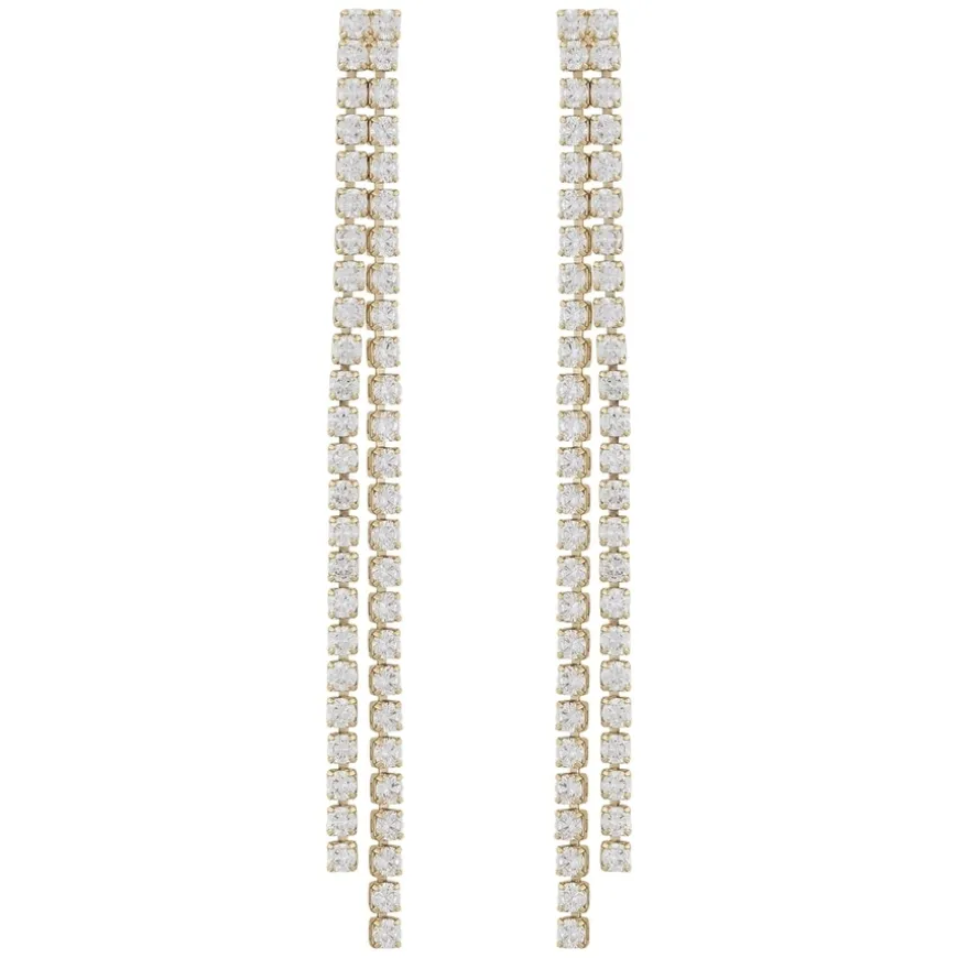 Siri Stone Tassle Earring Gold Onesize