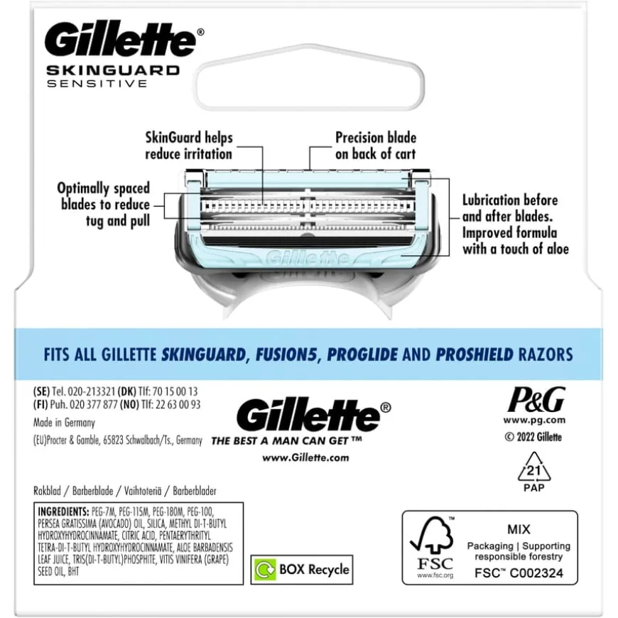 SkinGuard Sensitive Blade Refills for Men 4 Blades