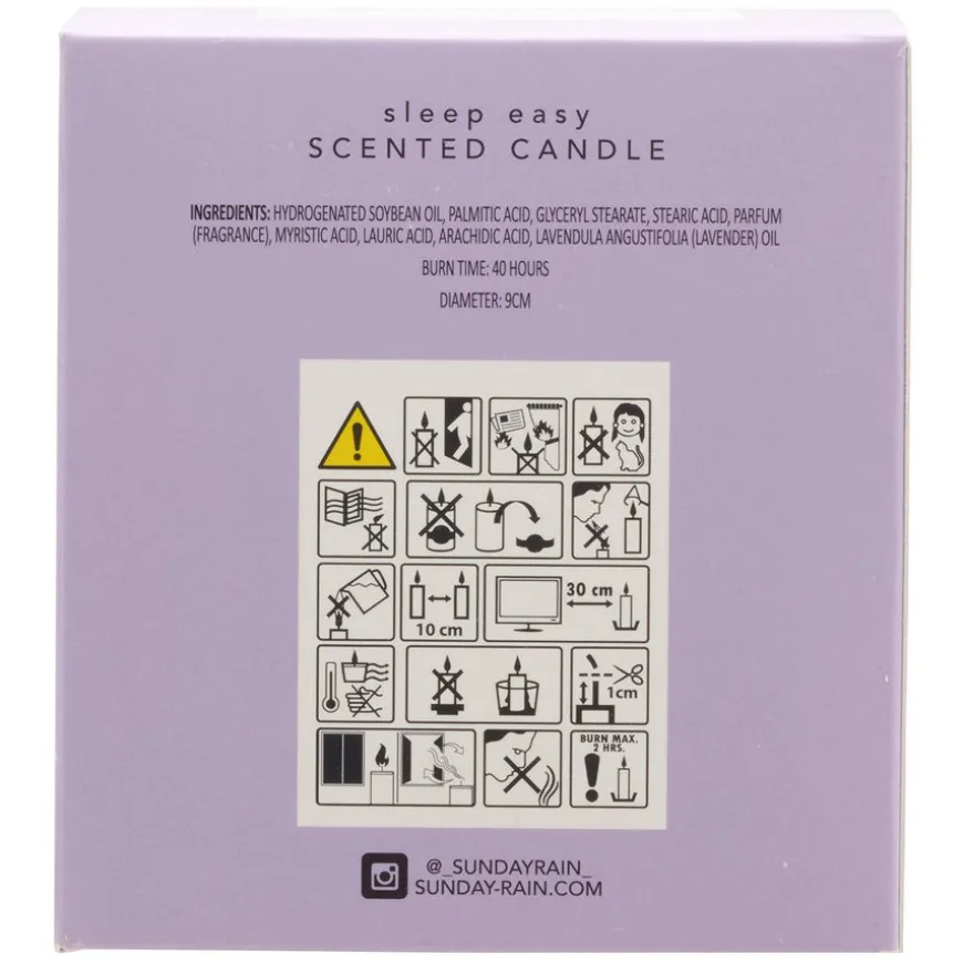 Sleep Easy Scented Candle Lavender & Cedarwood 200g