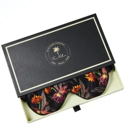 Sleeping Eye Mask 100% Mulberry Silk Black Hibiscus