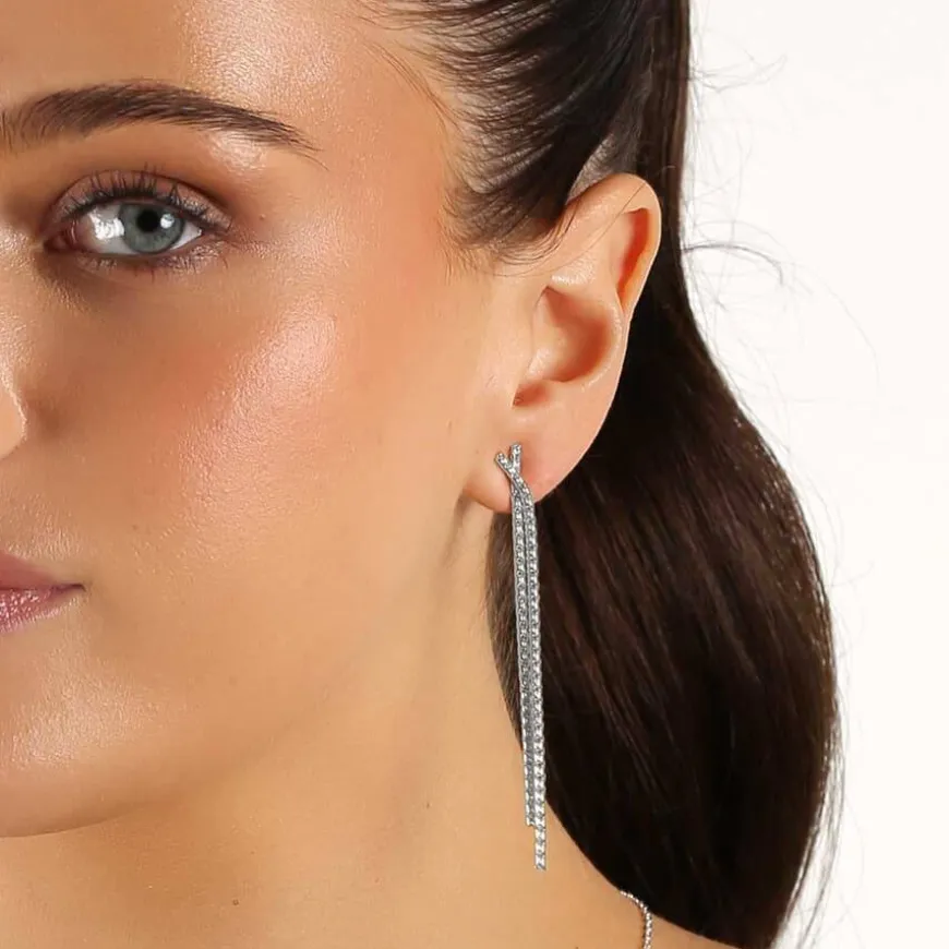 Snö Of Swede Honey Long Earring Silver