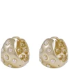 Soap Pearl Oval Ring Earring Gold/White
