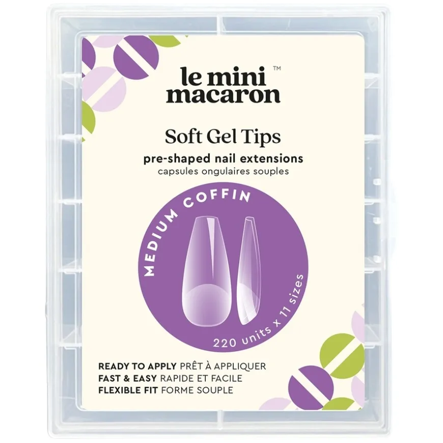 Soft Gel Tips Medium Coffin 220pcs