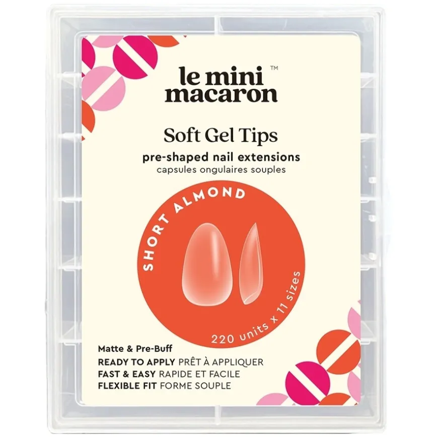 Soft Gel Tips Short Almond Matte 220pcs