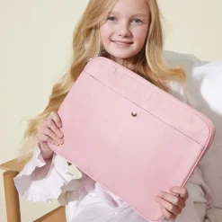 Soft Pink Nylon Laptop Sleeve
