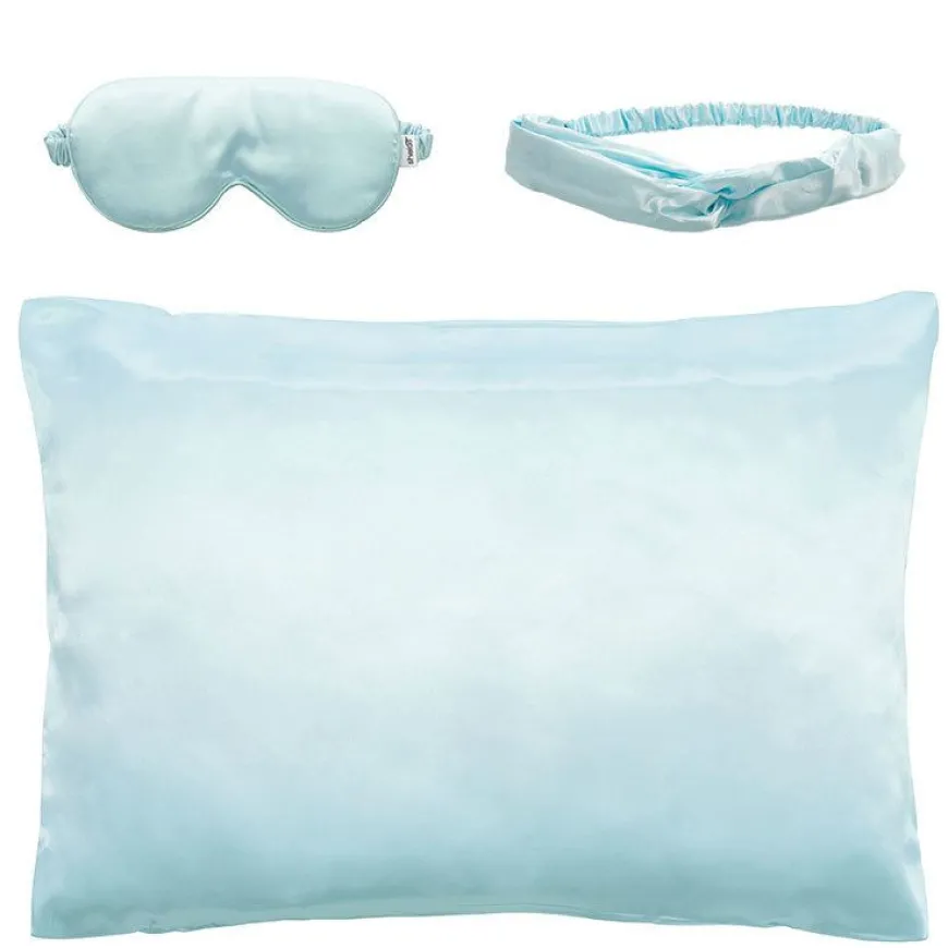 Sovesett - putetrekk, sovemaske og hårbånd i sateng