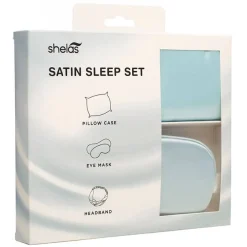 Sovesett - putetrekk, sovemaske og hårbånd i sateng
