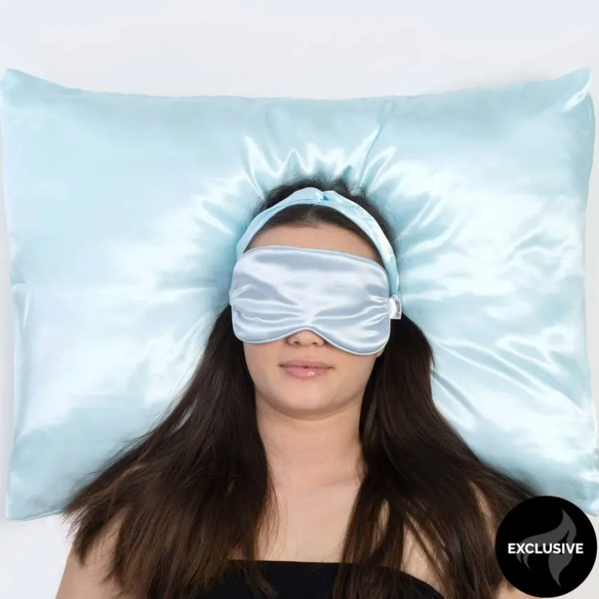 Sovesett - putetrekk, sovemaske og hårbånd i sateng