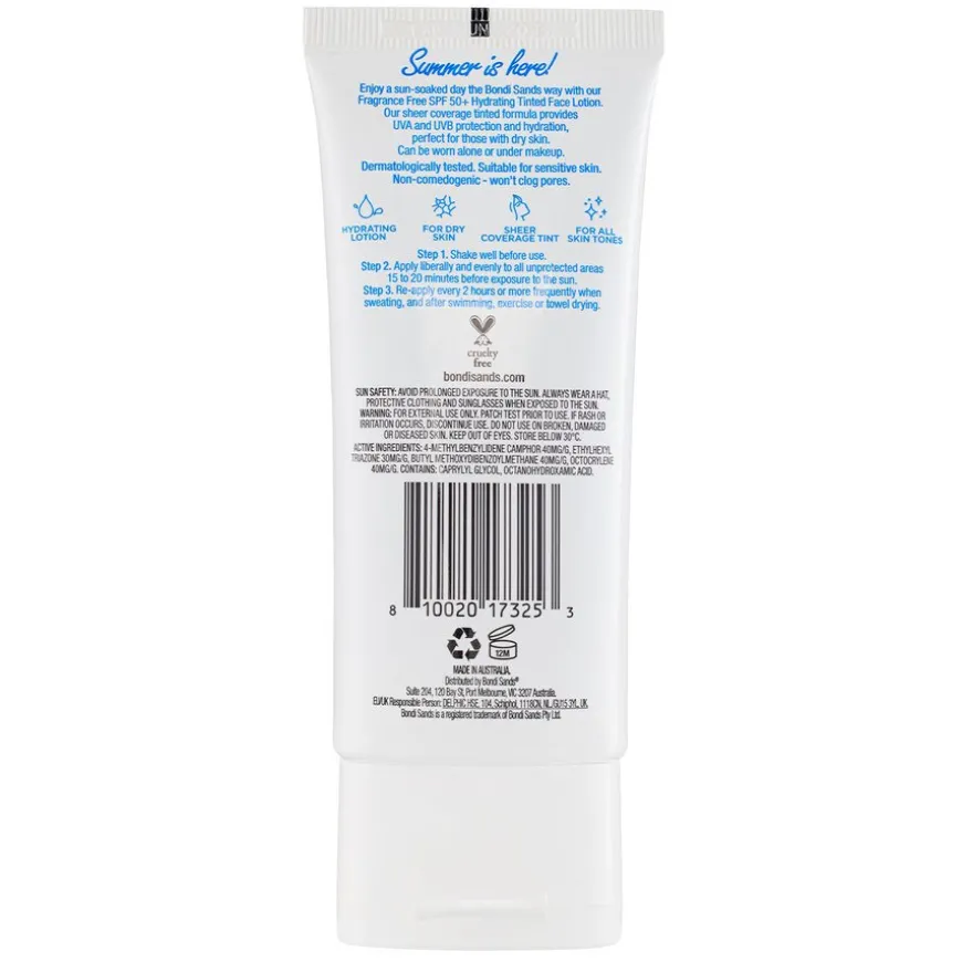 SPF50+ Fragrance Free Tinted Hydrating Face Lotion 75ml