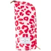 Standing Makeup Brush Case Pink Leopard