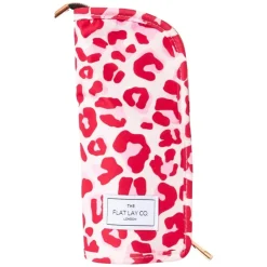 Standing Makeup Brush Case Pink Leopard