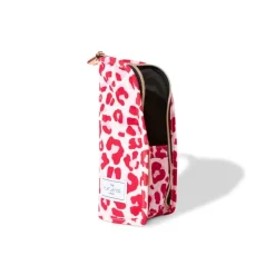 Standing Makeup Brush Case Pink Leopard