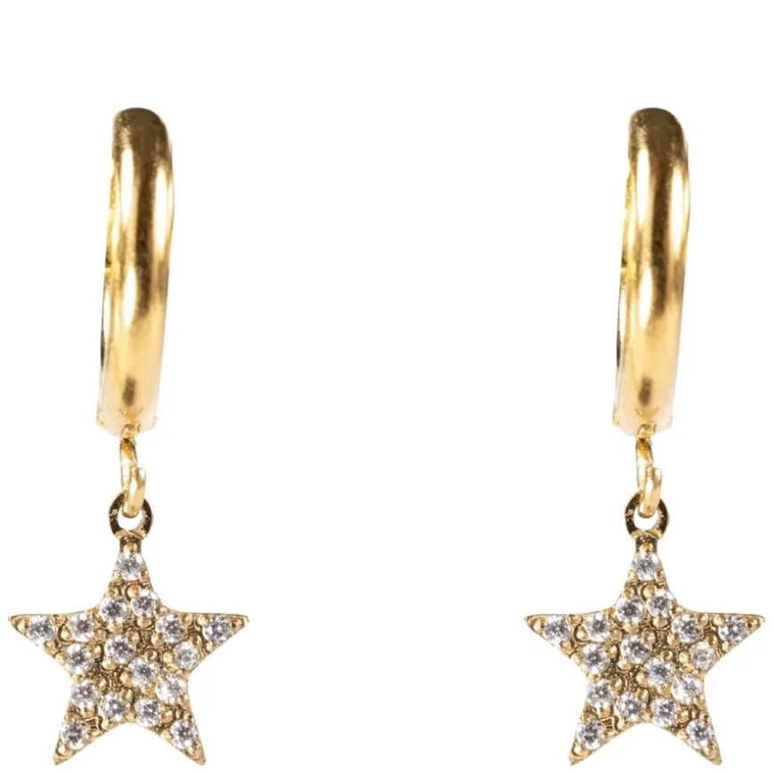 Star Hoop With Crystals Gold