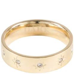 Star Ring With Crystals Gold Size 1