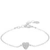 Stina Heart Chain Bracelet Silver/Clear