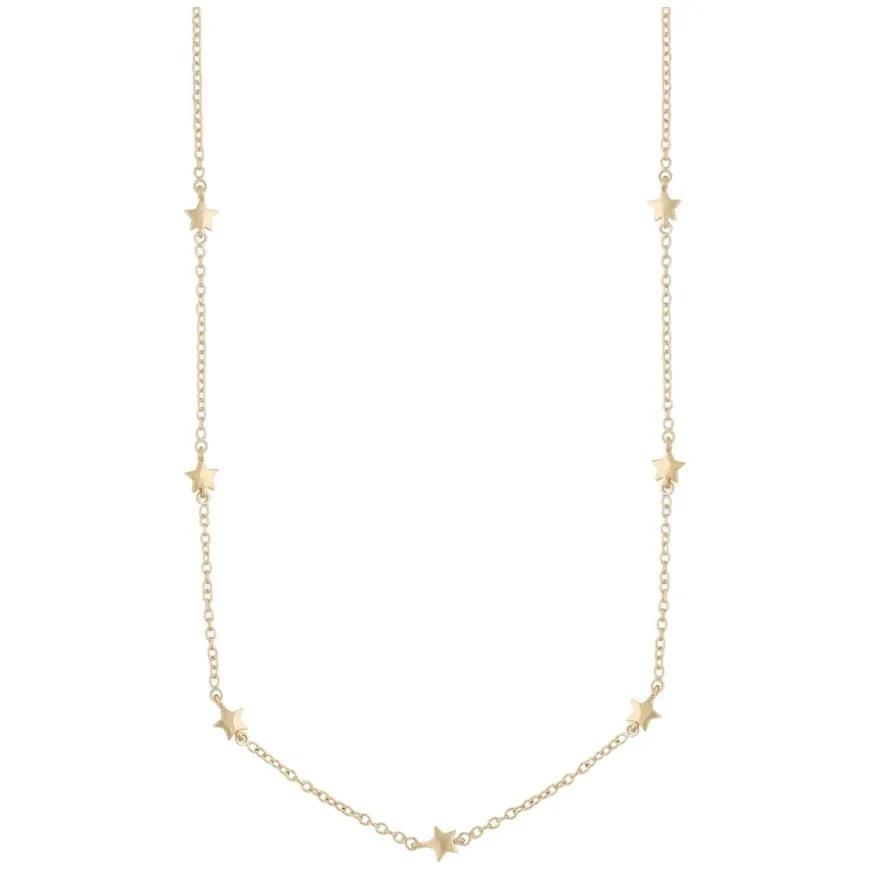 Stina Small Chain Necklace Plain Gold 42cm