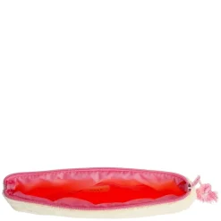 Terry Quilted Small Pouch Pale Yellow With Bubblegum Pink