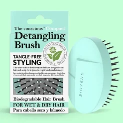 The Conscious™ Compact Detangling Brush Biodegradable Wet & Dry Brush Mint Green