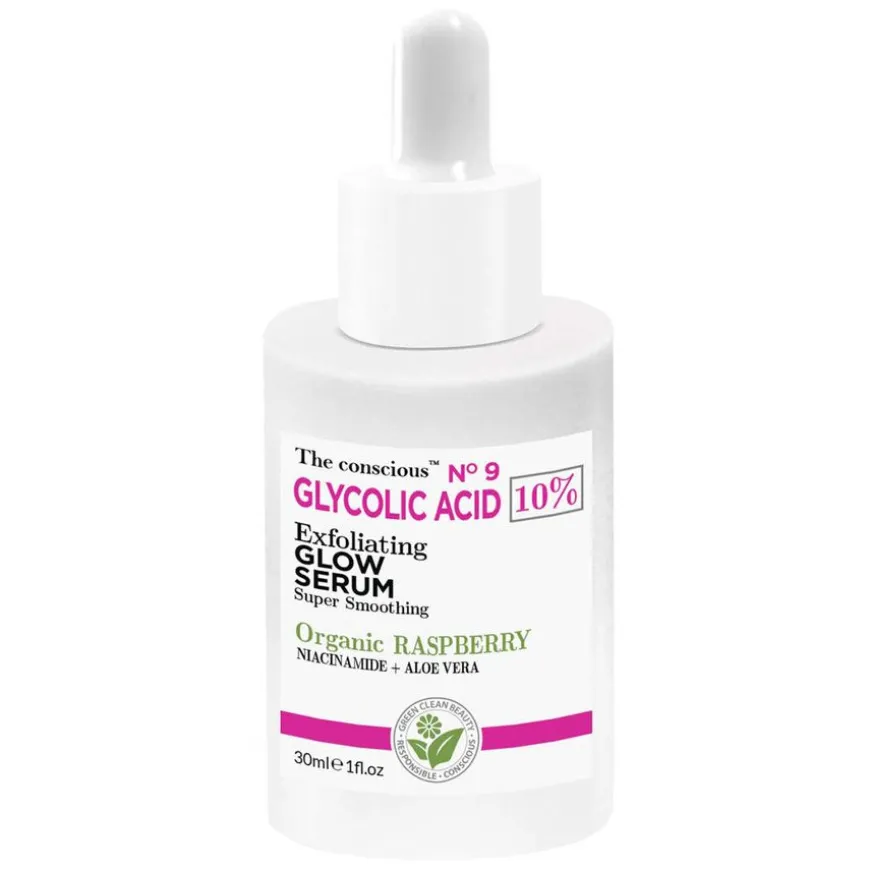 The conscious Glycolic Acid Exfoliating Glow Serum Organic Raspberry 30ml