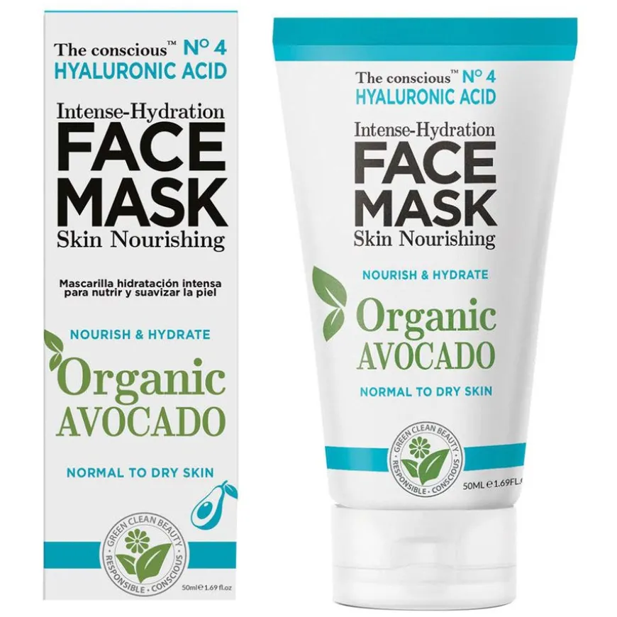 The Conscious Hyaluronic Acid Intense Hydration Face Mask Organic Avocado 50ml