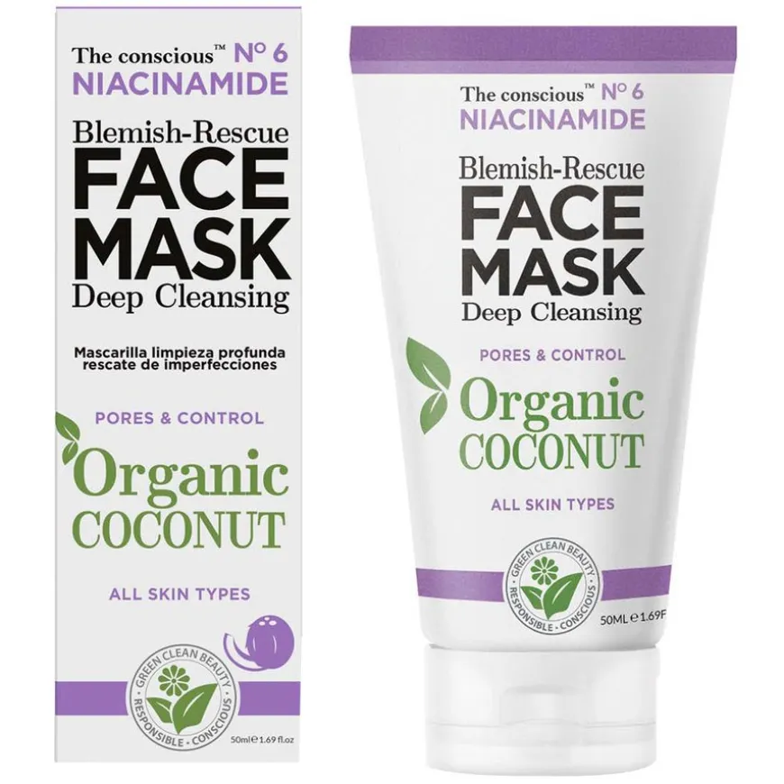 The Conscious Niacinamide Blemish Rescue Face Mask Organic Coconut 50ml