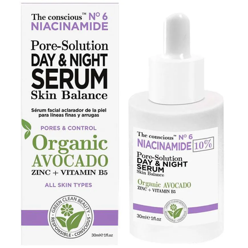 The Conscious™ Niacinamide Pore-Solution Day & Night Serum Organic Avocado 30ml