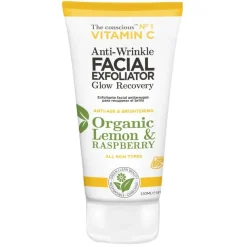 The Conscious Vitamin C Anti Wrinkle Facial Exfoliator Organic Lemon & Raspberry 150ml