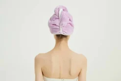Tosidig Turban Towel Purple/White