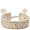Tweed Friendship Bracelet With Star Studs Sand
