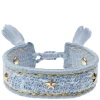 Tweed Friendship Bracelet With Star Studs Cool Blue