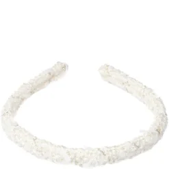 Tweed Hair Band Thin Vanilla