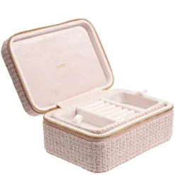 Tweed Jewellery Box Light Rose