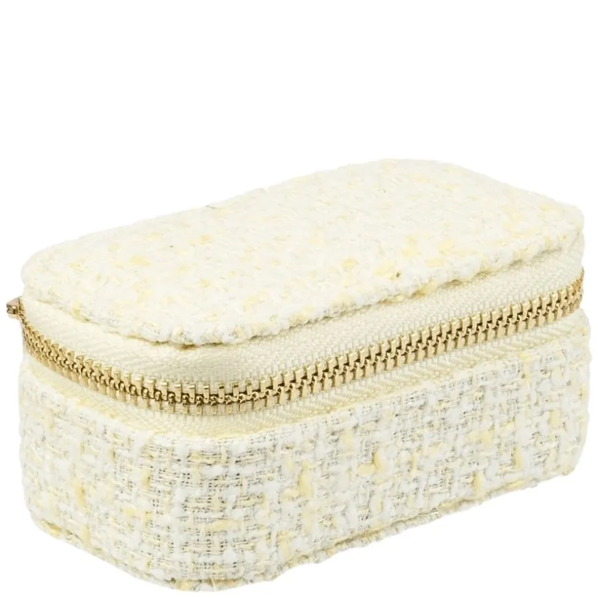 Tweed Jewellery Box Micro Pale Yellow