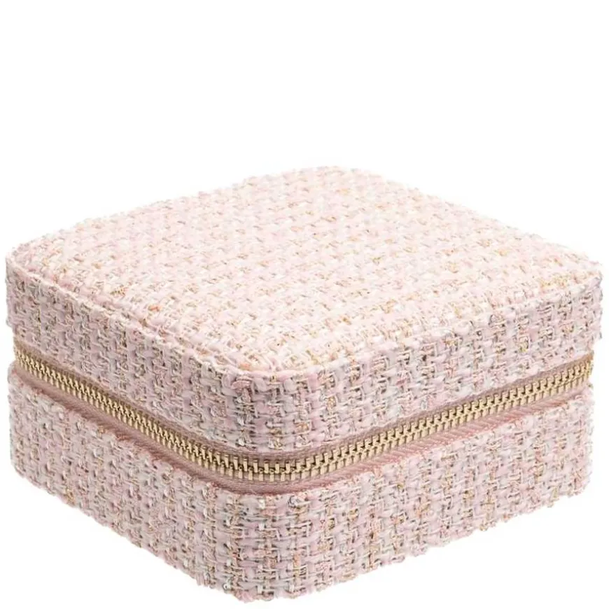 Tweed Jewellery Box Mini Light Rose