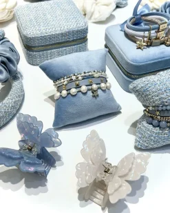 Tweed Jewellery Box Mini Light Blue